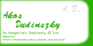 akos dudinszky business card